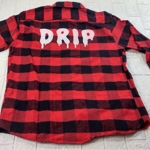 "Drip flannel" Plaid Women's Button Down Shirt
